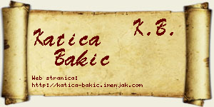 Katica Bakić vizit kartica